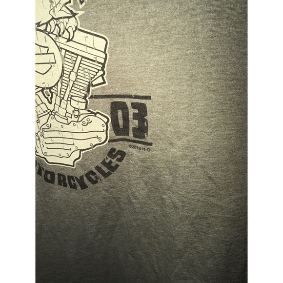 Harley Davidson Motorcycles Eagle Engine Graphic T Shirt Olive Green 4XL - Picture 3 of 6